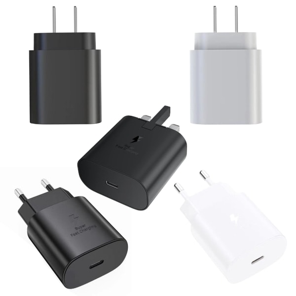 USB-C Opladningskontakt Hurtig og Sikker Telefonopladningsadapter til S23, S22, S21, S20, S10, Note 20, A53, A52, A33 A7 White - EU