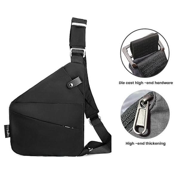 2024 Ny Wander Stöldskydds Resväska Sling Bag Resväska Black