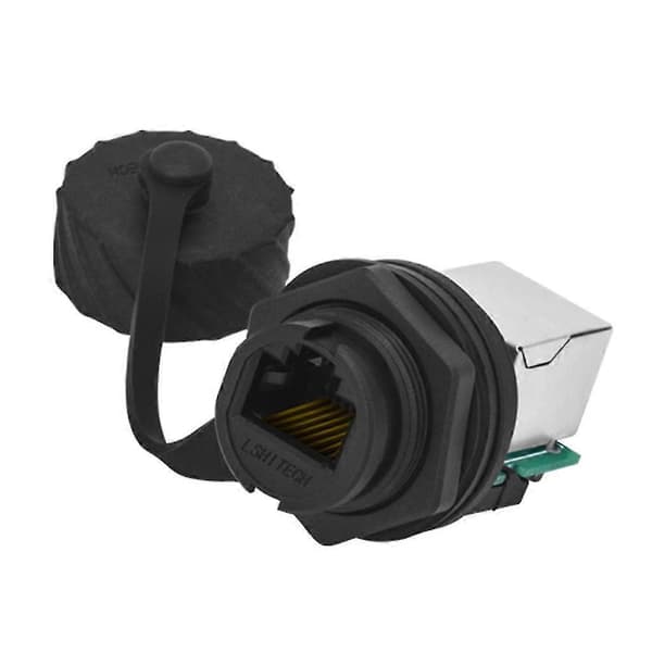 Rj45 Ethernet-stik Cat5e Han til Hun Vandtæt Stik Panelmontering -Yx B