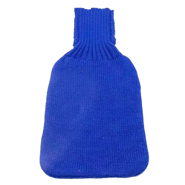 2000ml Stor Vattenflaska + Stickat Överdrag Vinter Termisk Kroppsvärmare Smärtlindring White
