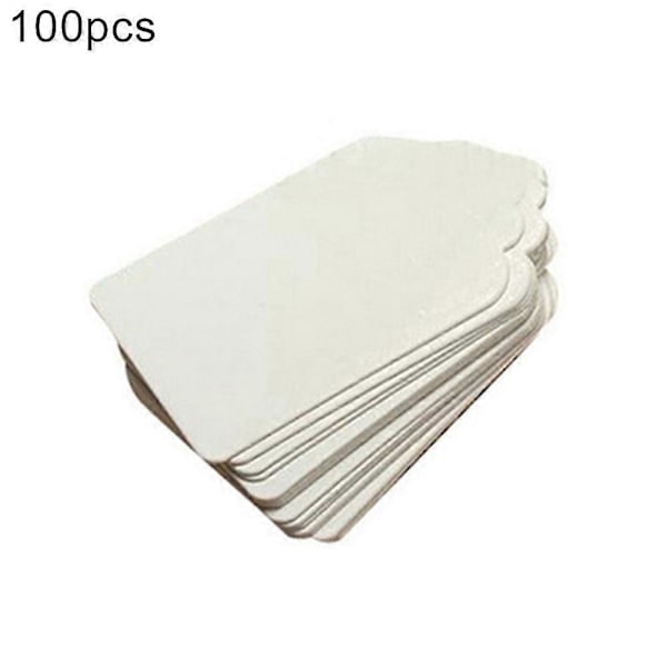 100 kpl Kraft-paperisia riippulappuja 5x3cm DIY häät juhlat lahjakoriste White