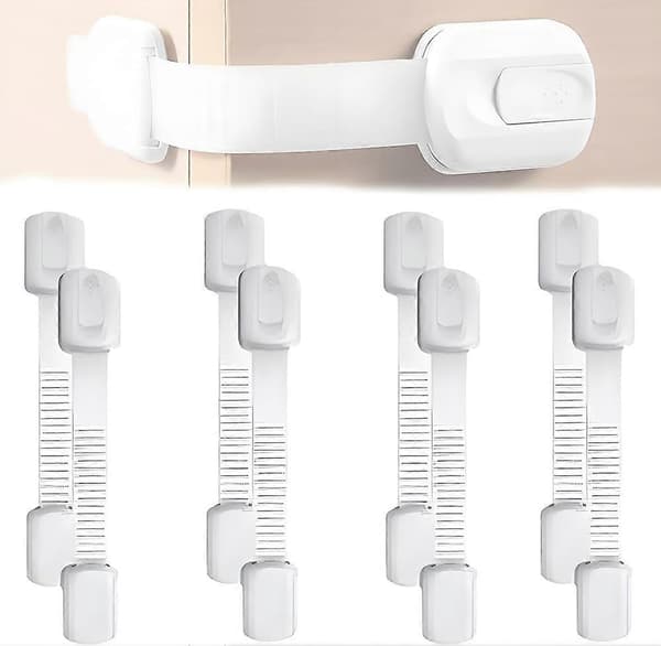 Barnsäkerhetsskåpslås, 8 stycken, barnsäkerhet dörr, skåpssäkerhet, barnsäkerhet dörr, självhäftande