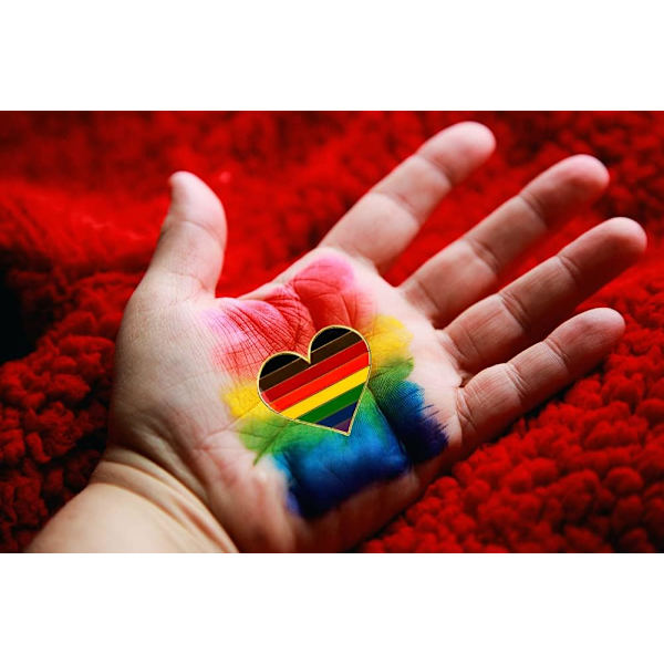 5 kpl Biseksuaalinen ylpeys sydänmuotoinen rintaneula, pinssi, lippu, rintaneula Pack 5 Rainbow