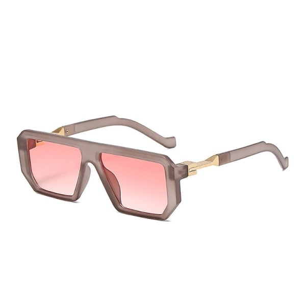 Solbriller for menn og kvinner polariserte firkantede metallben store rammer solbeskyttelse Pink