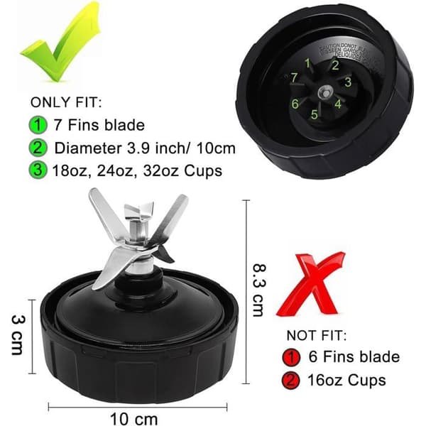 Udskiftnings 7-flange klinge - Rustfrit stål - Til Ninja Blender BN800EU BN750EU BL480