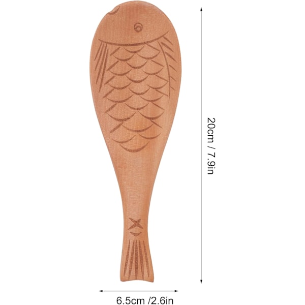Kala-muotoinen puinen riisi-lusikkapala, tarttumaton riisin tarjoilussa käytettävä lusikka keittiötarvikkeisiin