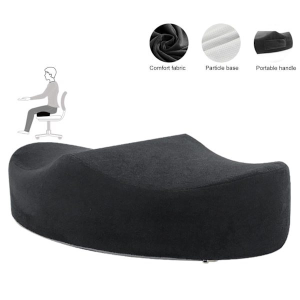 Istuinalusta Memory Foam Ergonominen Tuolin Pehmuste Mukava Ryhtiä Tukeva Tyyny Kotiin Toimistoon Black