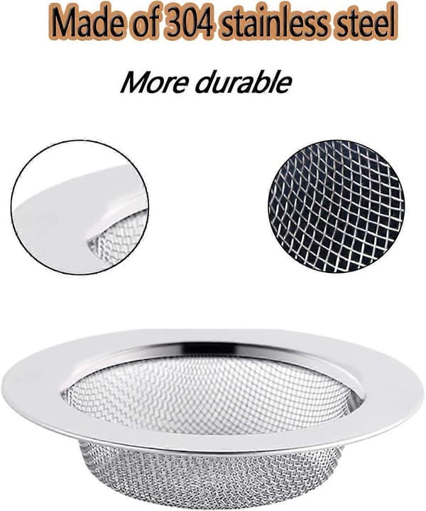 Hårfanger til afløb, vaskesi til køkken eller badeværelse, 2 stk. rustfrit stål mesh hårfilter til bruseafløb (11,3 cm)