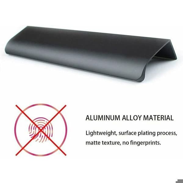 Møbelgreb, 128 mm skjult mat sort dørgreb, aluminiumsprofilgreb, integreret greb