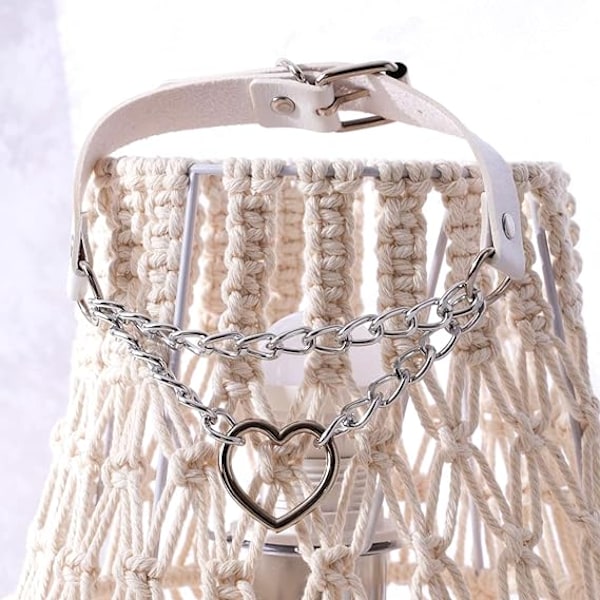 Punk Goth PU-nahkainen choker-kaulakoru sydänriipuksella naisille ja miehille E