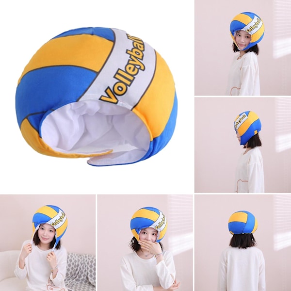 Volleyball Plys Hat Ekstra Blød Realistisk Udseende Bedårende Vaskbar Fuld Fyldt Dekorativ Ikke-Falming Nyhed Volleyball Plys Hat Cosplay Hovedbeklædning
