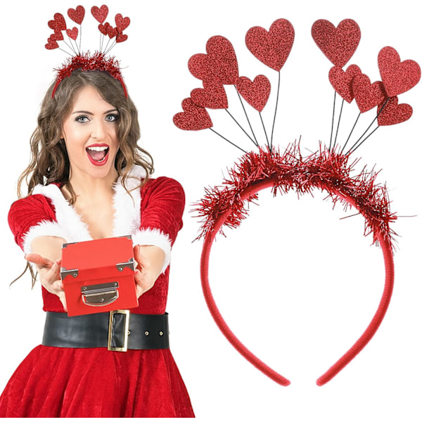 Joulu Glitter Sydän Tiara Kimalteleva Sydän Tiara Sydämen Muotoinen Koriste Tiara Punainen Sydän Glitter Tähti Tiara Päähine Hiustarvikkeet Red