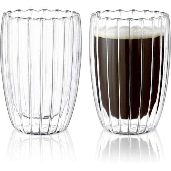 Dubbelväggiga glasmuggar kaffekoppar, 450ml espressomuggar cappuccino latte glas tekoppar värmebeständiga glas koppar för kaffe
