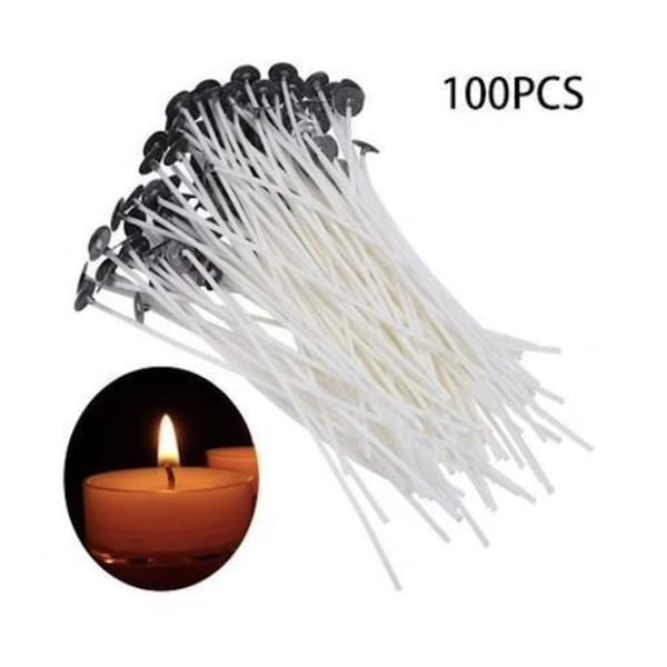 100 st Ljushållare - Ljusvekar - Vaxade vekar 16cm