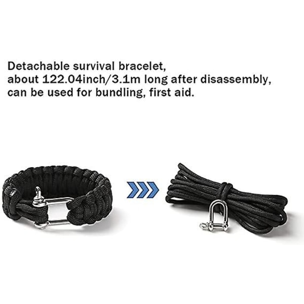 Paracord-ranneke, Selviytymisranneke, Taktinen selviytymisranneke, Paracord-selviytymisranneke, 2 kpl