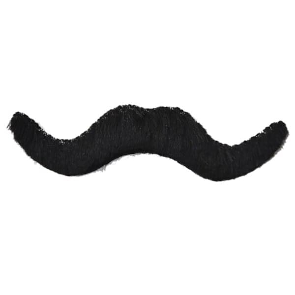 Mustache til maskerade - Selvklæbende - 12 stk Sort