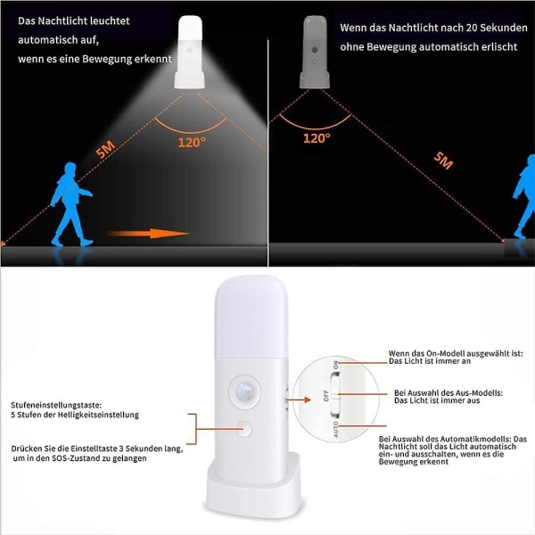 2 st intelligent infraröd mänsklig rörelsesensorlampa led sensorlampa nattlampa