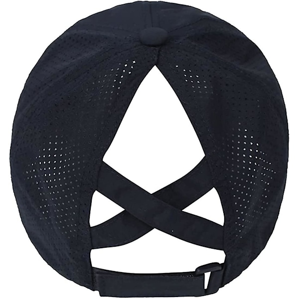 Baseballcaps med kryss-ponytail for kvinner Navy