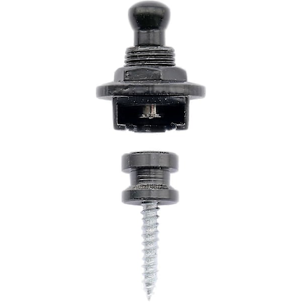 Gitarrbandslås i metall Gitarrbands-knappar Bandlås Säkerhetslås Bandstift för akustisk klassisk elgitarrbas, svart (2-pack)