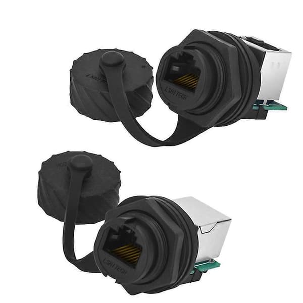 Rj45 Ethernet-stik Cat5e Han til Hun Vandtæt Stik Panelmontering -Yx B