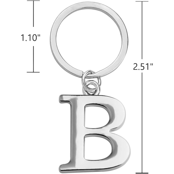 Nyckelring Bokstav - Initial Bokstav Nyckelring Charm Bokstav B