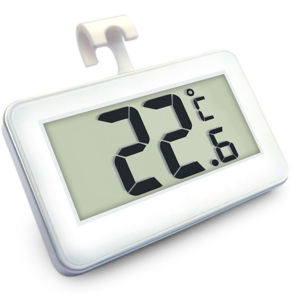 Kyltermometer Digital Kylskåpstermometer, Suplong Digital Vattentät Kylfrystermometer med lättläst LCD-skärm Vit) (1 st)