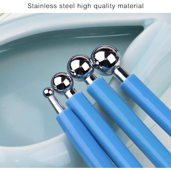 4 st keramikverktyg, Fondant Cake Decorating Ball Model, Clay Sculpting Tool Set, Polymer Clay Ball Stylus Dotting Tools