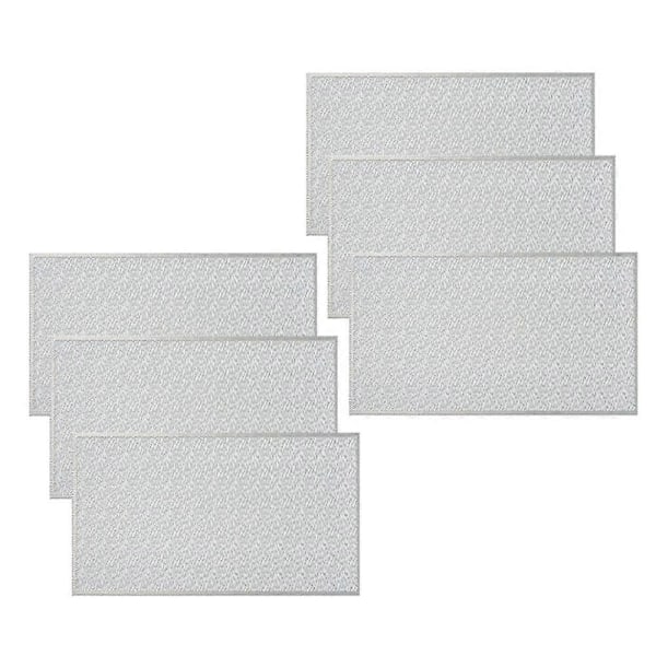 6 st Rektangulära Vävd Bordsunderlägg Halkskydd 45x30 cm Texturerade Reptåliga PVC Bordsunderlägg, för Kök Heminredning Silver