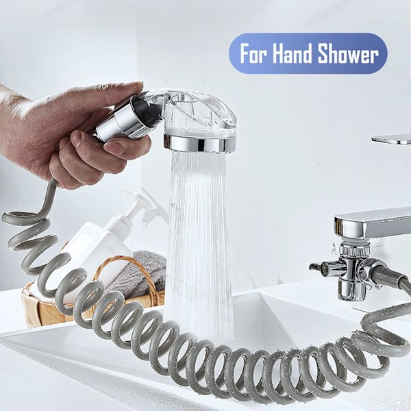 Forår Fleksibel Bruseslange, ABS Fleksibel Teleskopisk Bruseslange, Badeværelse Spiral Fleksibel Bruseslange til Toilet Hane, Bidet Sprøjte, Håndbruser - 3M Grey