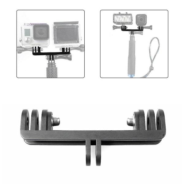 Dubbelt Monteringsfäste Bryggadapter Hjälm Monopod för GOPRO Kamera Hero