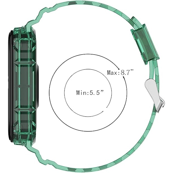 Smart klockarmband för Xiaomi Mi Band 7/6/5, transparent silikonklockarmband, ersättningsarmband handledsband för Xiaomi Black