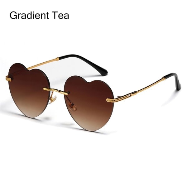 Hjärtformade solglasögon för kvinnor Gradient Tea