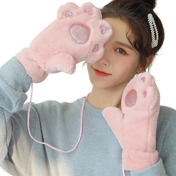 Plysch vindtäta handskar för kvinnor för att hålla värmen på vintern med kashmir