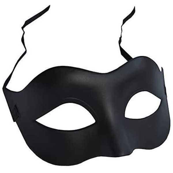 Klassisk venetiansk maske i svart matt, for maskerade og burlesk ball