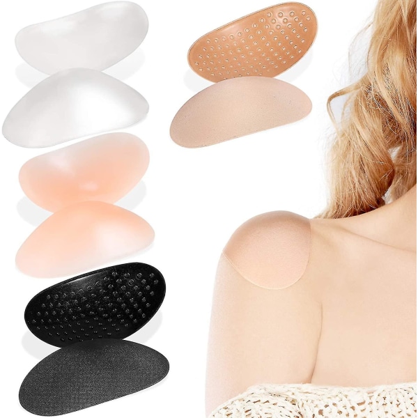 4 Pairs of Shoulder Push-Up Pads Soft Silicone Adhesive Shoulder Pads Anti-Slip Reinforced Shoulder Pads