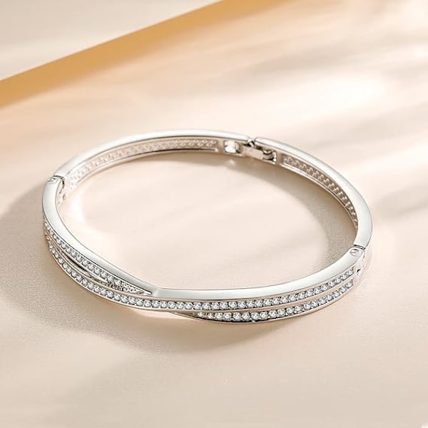 Mors Dag Presenter Vitguldpläterad/Roséguldpläterad Cubic Zirconia Armband B
