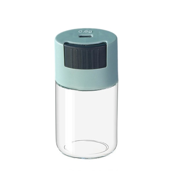 Saltströare i glas med fukttålig tätning, enkel påfyllning, transparent design, livsmedelsgodkänd kryddförvaring Blue
