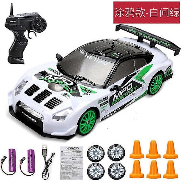 HaKeLai 2.4G Hög Hastighet Drift RC Bil 4WD Leksak Fjärrkontroll AE86 Modell GTR Fordon Bil RC Racing Bilar Leksak för Barn Julgåvor GTR W-2B