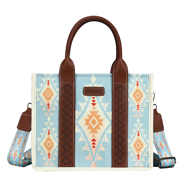 Wrangler Tote Taske Western Tasker til Kvinder Skuldertaske Boho Aztec Håndtasker NY Blue S
