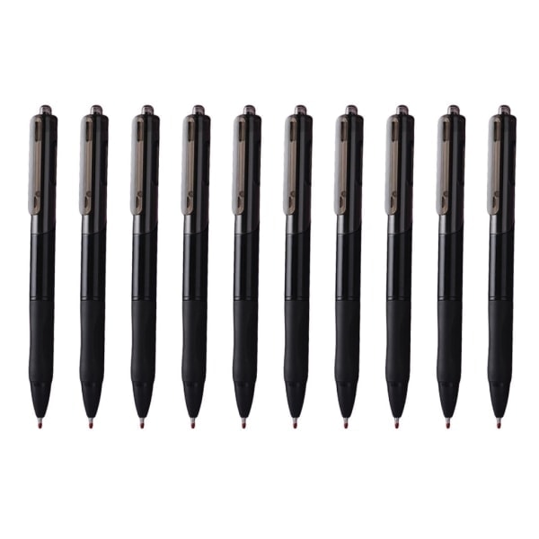 10-pak indtrækkelig neutral pen 0,5 mm sort blæk gel pen hurtigtørrende signaturpen kontor skoleartikler White