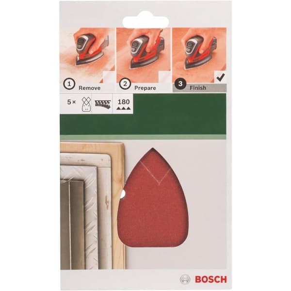Slibeark - Pakke med 5 - 180 korn - 90x135 mm - 4 huller - Til multisliber