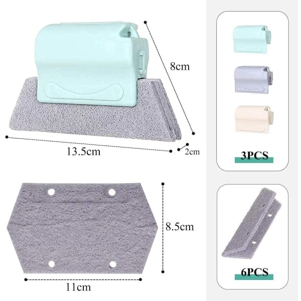 3-pack fönsterrengöringsborste, handhållen