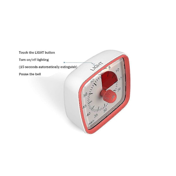 60-Minutters Timer, Klasserom Timer, Nedtellingstimer for Barn og Voksne, Tidshåndteringsverktøy for Undervisning Svart