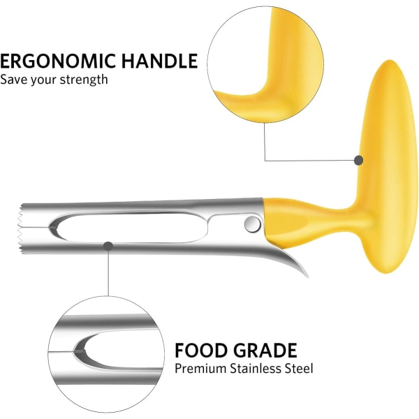 Eplekjernefjerner, Eplekjernefjerner med ABS-håndtak og taggete rustfritt stål-blad Yellow