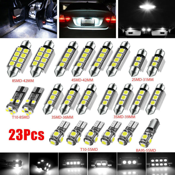 23-pack Canbus Fel-Fria LED Bil Interiör Registreringsskylt Lampor