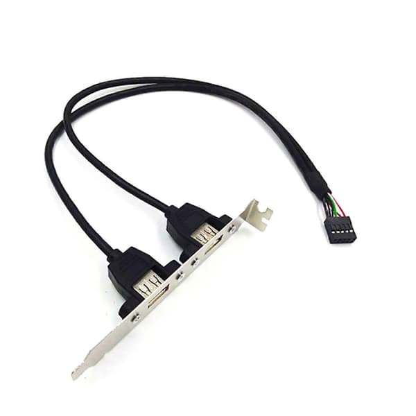 9-Pin til Dobbelt USB2.0 Blænde Forlængerkabel USB 2.0 Bagpanel Udvidelseskabel