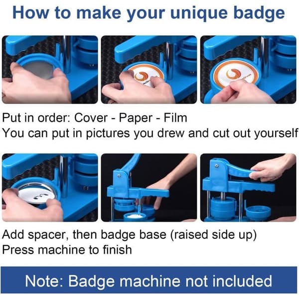 Hollandske Pins - 200 Stykker - Blik - Til 25mm Runde Badges - Håndværk - Sølv