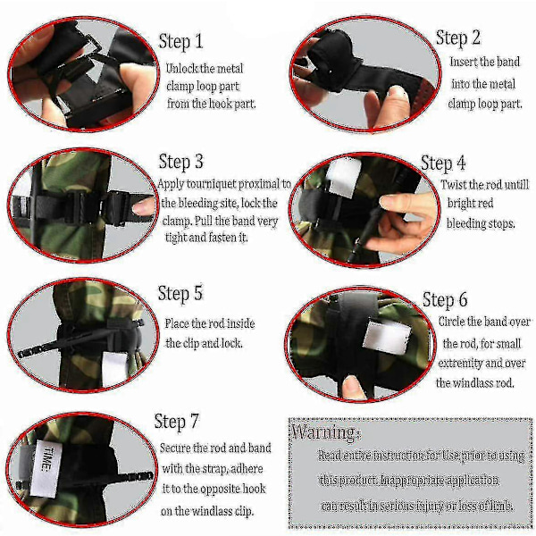 10 st Tourniquet Snabb Enhandsapplikation Nödsituation Utomhus Första Hjälpen Kit 5 Pcs
