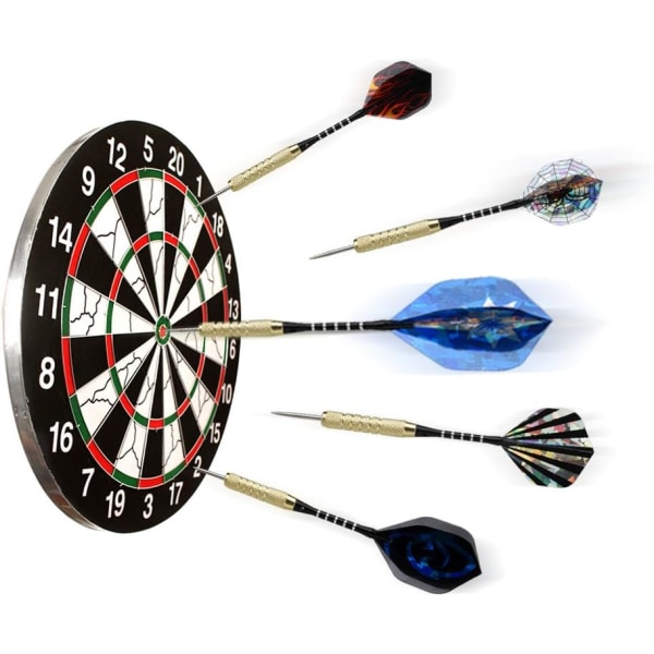 15 stålspetsdarts, dartset med mässingsfat och aluminiumstav