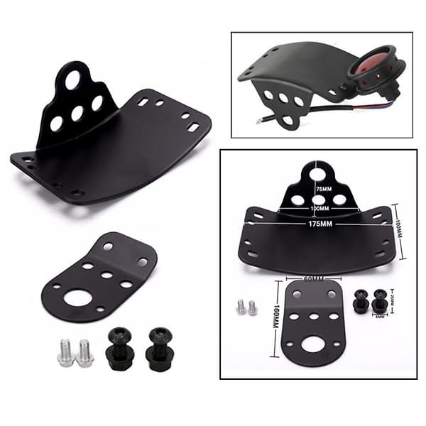 Sidemontert nummerskiltholder med lamper Brakettsett for Harley Chopper